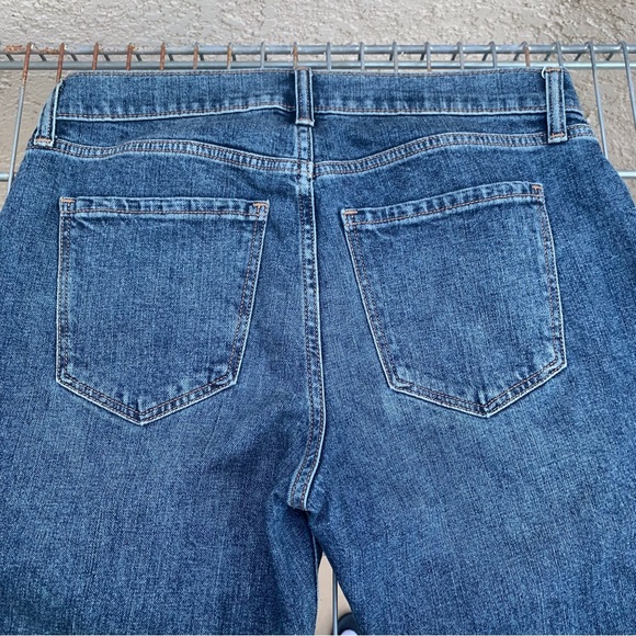 Dark-Wash Denim Mid-Rise Boyfriend Straight Jeans - Picture 7 of 11